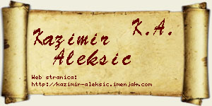 Kazimir Aleksić vizit kartica